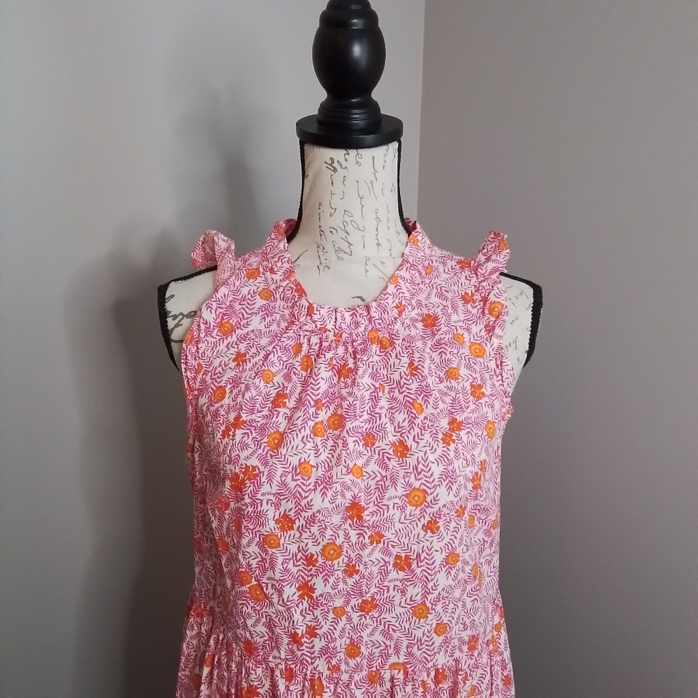 J. Crew Re-Imagined Floral Tiered Ruffle Sleeveless Midi Dress - 8 - Picture 6 of 15